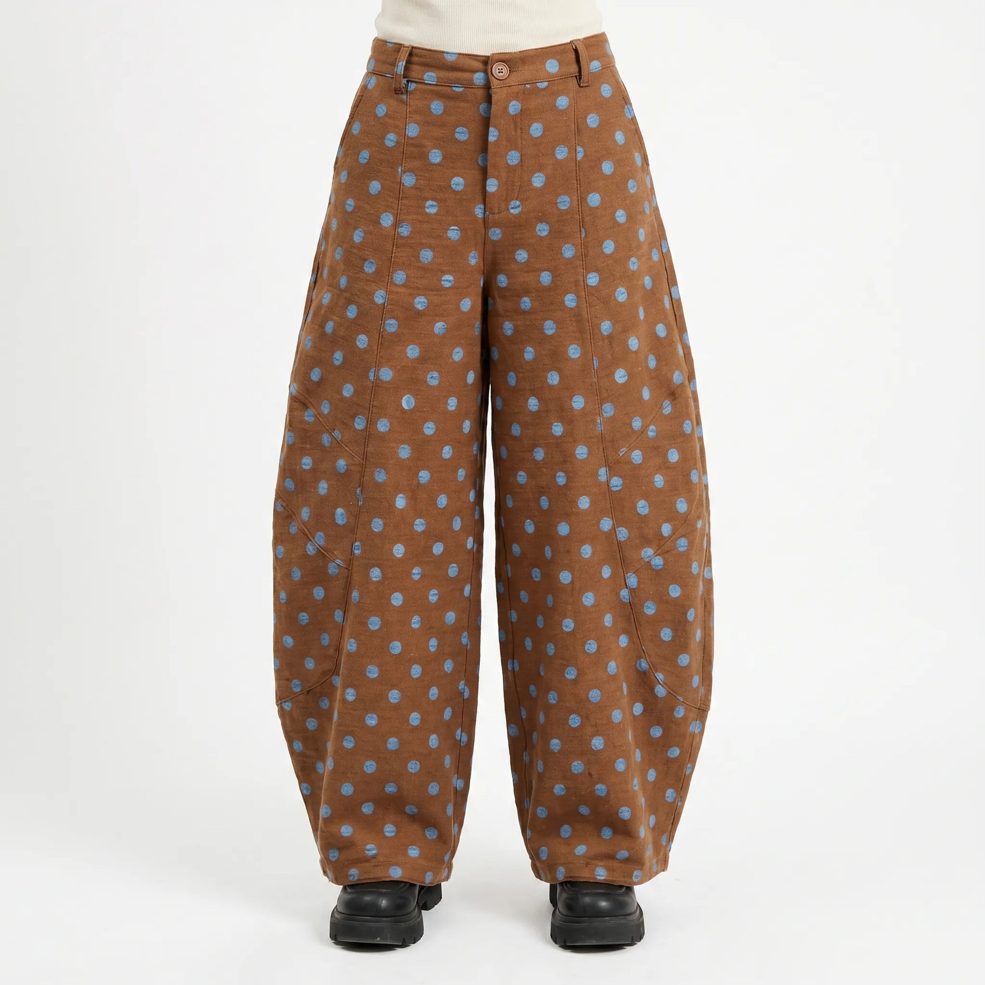 Wide Barrel Leg Trousers -  Mae