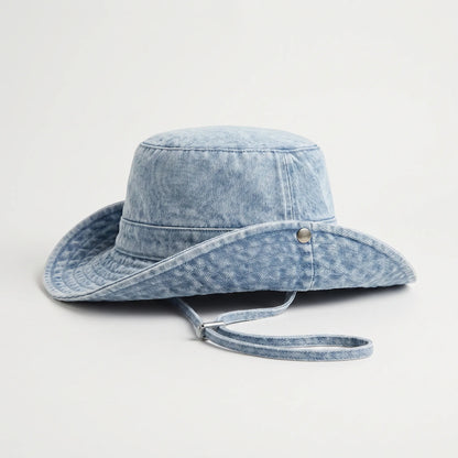 Wide Brim Denim Hat - Peaknox