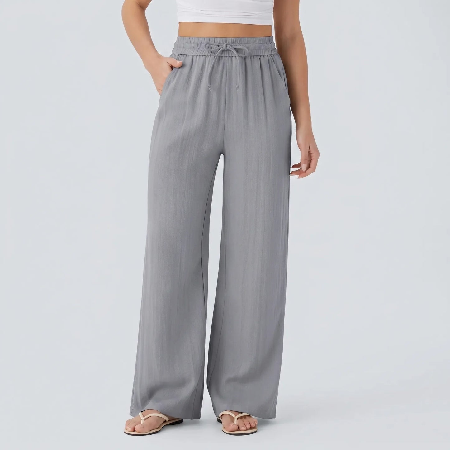 Wide Leg Casual Trousers - Peggy