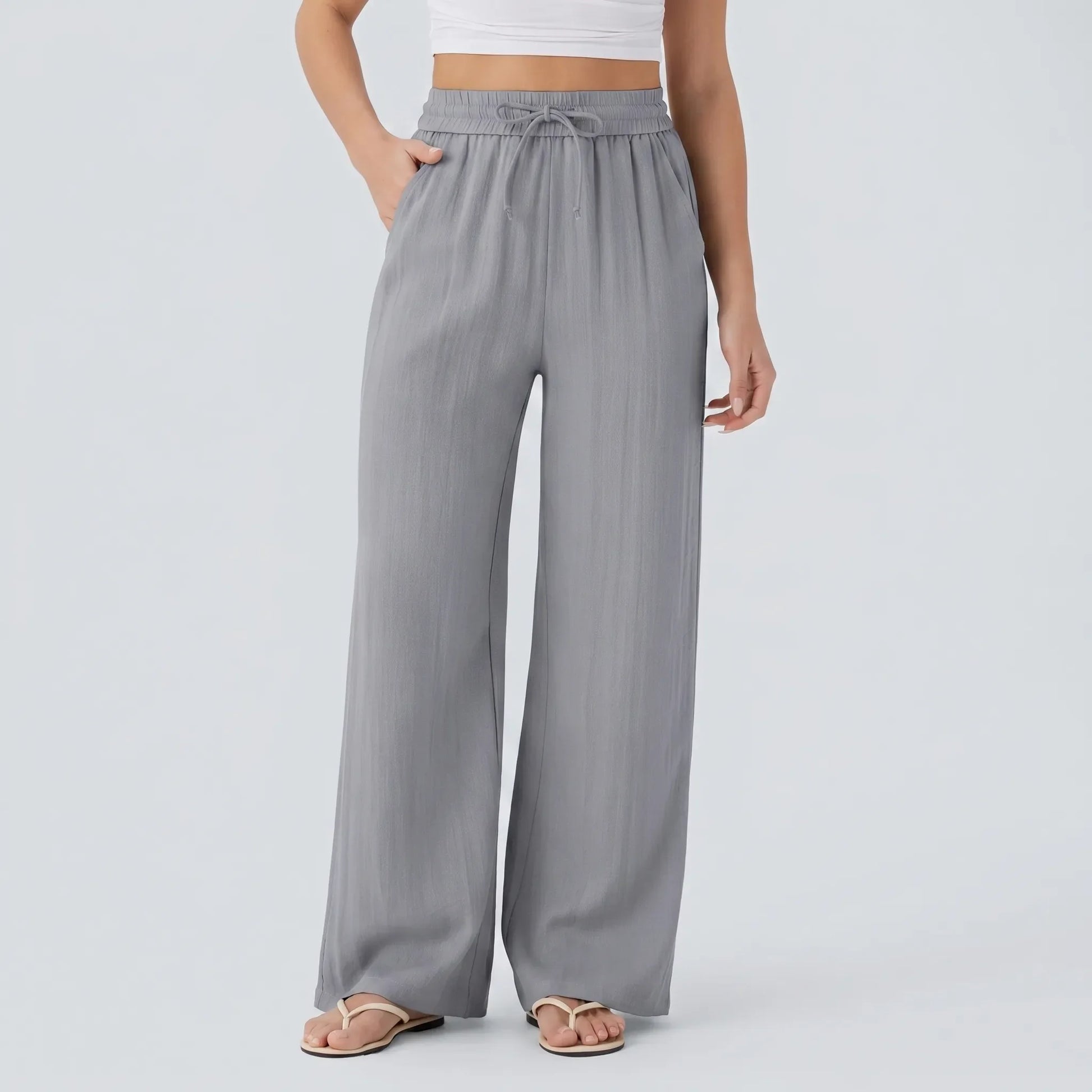 Wide Leg Casual Trousers - Peggy