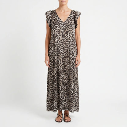 Wide Leg Leopard Print Jumpsuit - Sabrina