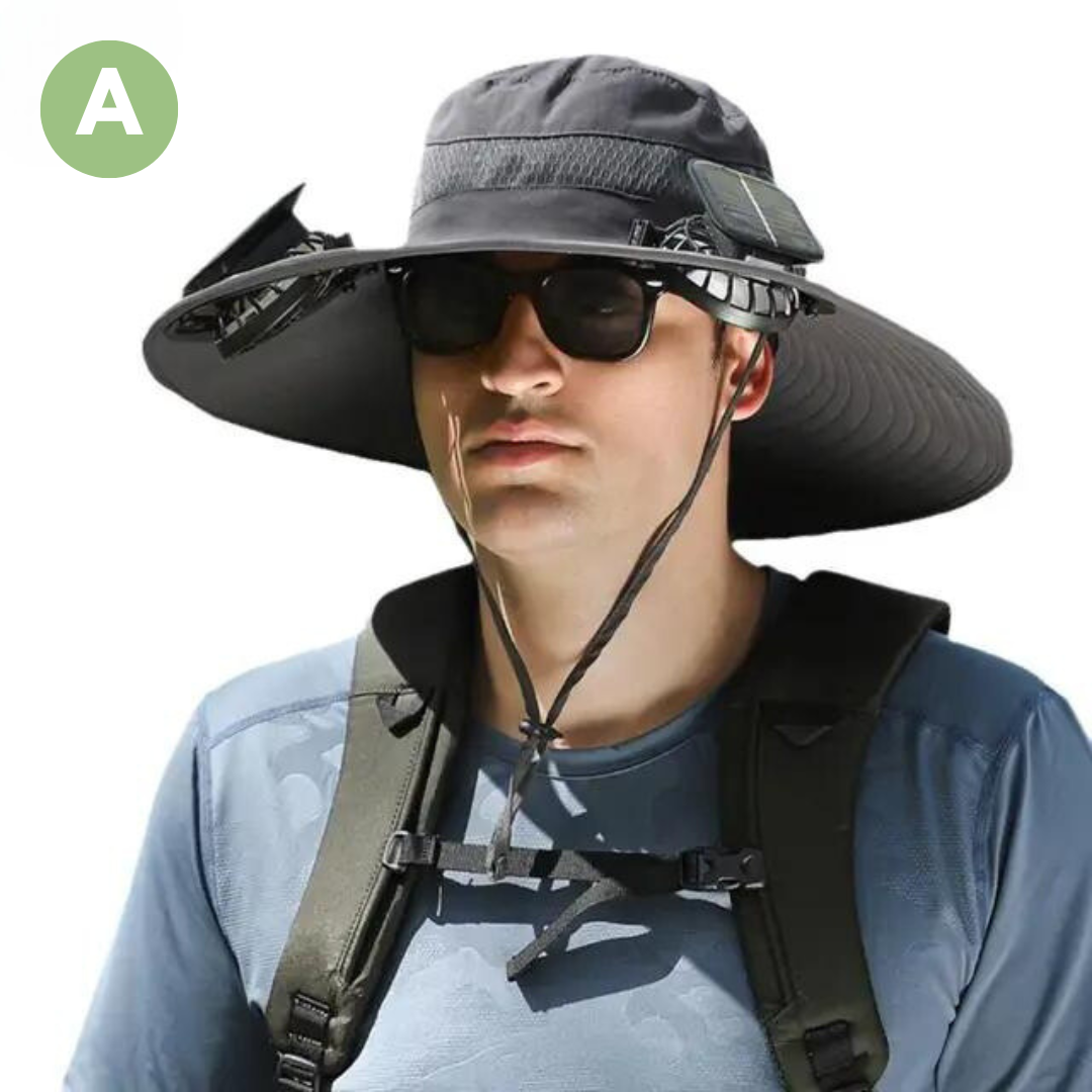 Outdoor sun hat with built-in fan – Sunbreeze