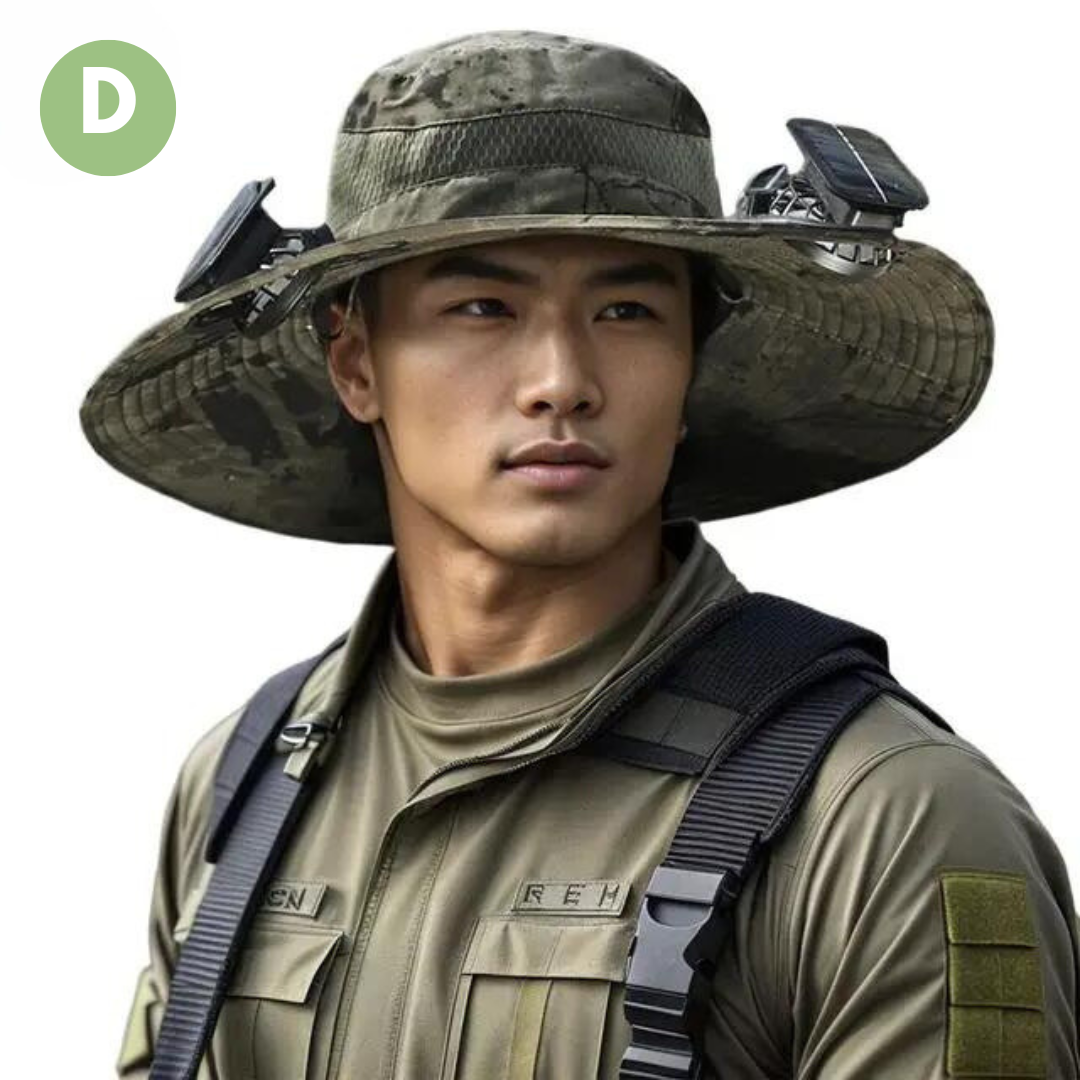 Outdoor sun hat with built-in fan – Sunbreeze