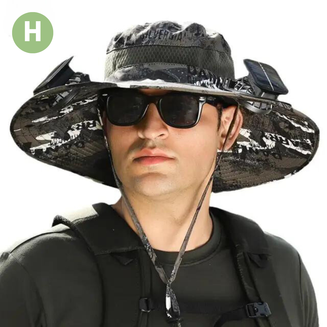 Outdoor sun hat with built-in fan – Sunbreeze