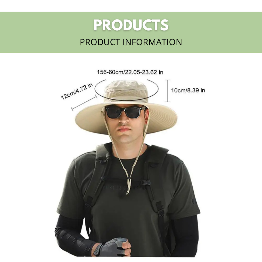 Outdoor sun hat with integrated solar fan – CoolBreeze Solar