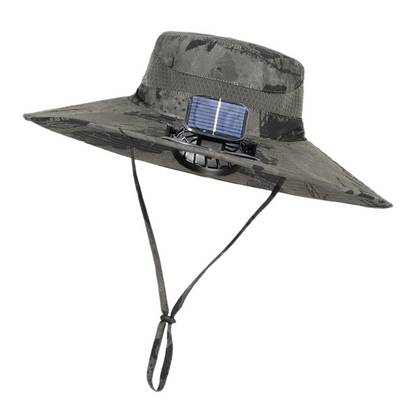 Outdoor sun hat with integrated solar fan – CoolBreeze Solar