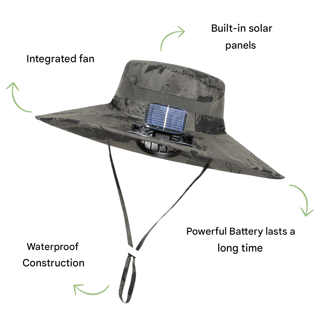 Outdoor sun hat with built-in fan – Sunbreeze