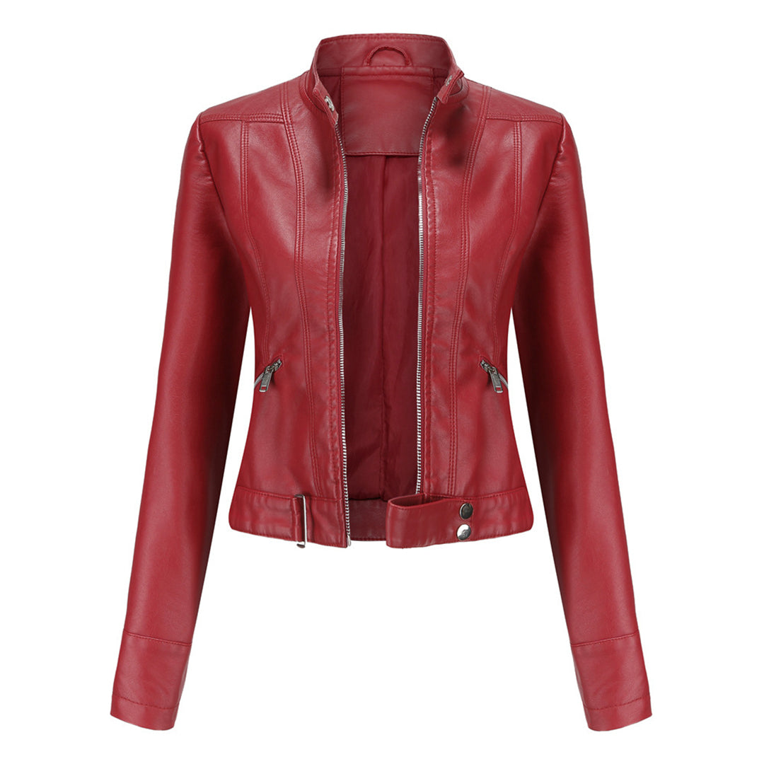 Stylish women's leather jacket in a classic design – Marlene Autumn Edition