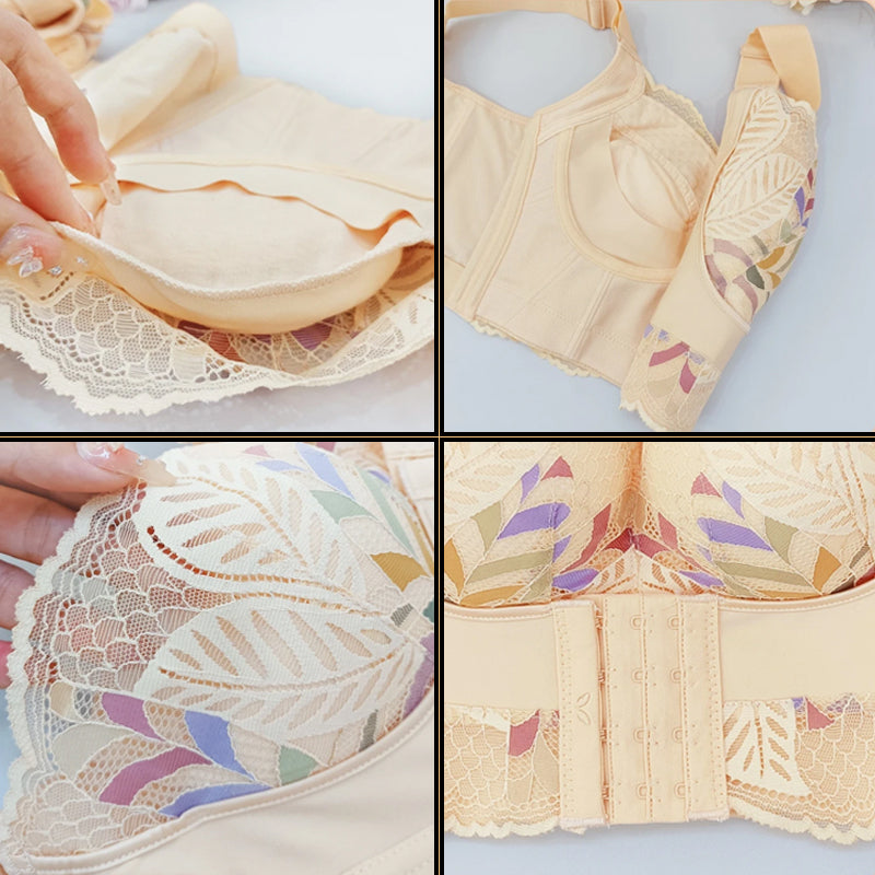 Front closure bra with floral lace - Emilia