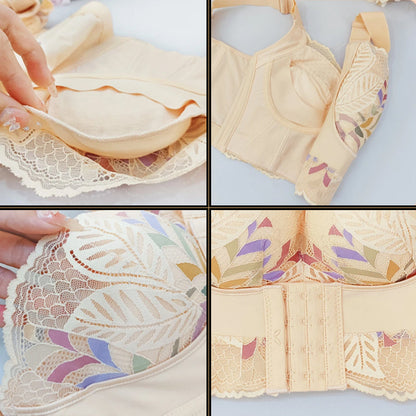 Front closure bra with floral lace - Emilia