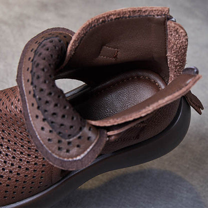 Women's orthopaedic leather sandals with shock-absorbing sole – Meike Autumn Edition