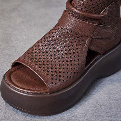 Women's orthopaedic leather sandals with shock-absorbing sole – Meike Autumn Edition