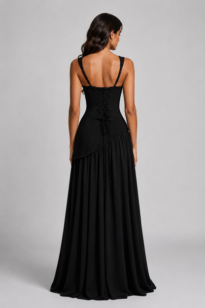Sculpted Draped Satin-Feel Maxi Dress 12