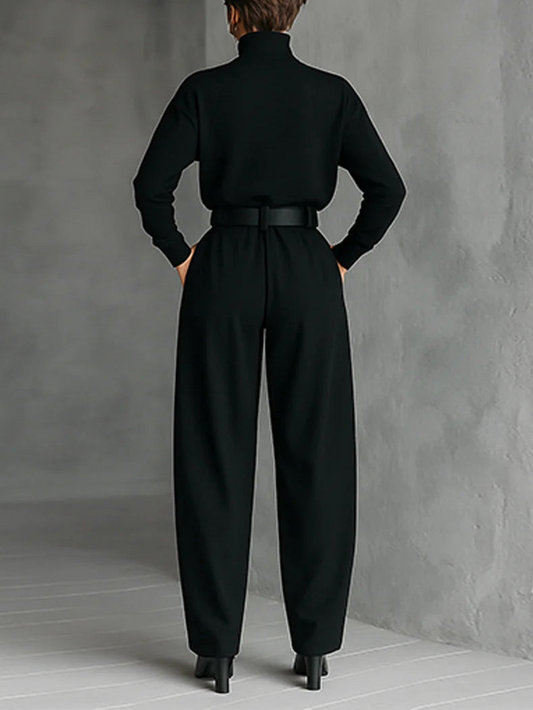 Women's Elegant Turtleneck And Trouser Set - Rachael