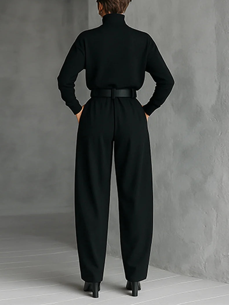 Women's Elegant Turtleneck And Trouser Set - Rachael