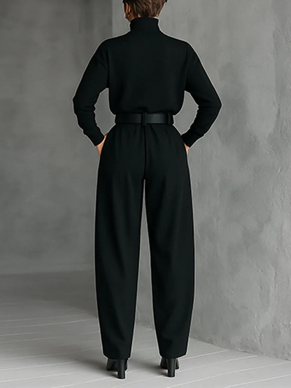 Women's Elegant Turtleneck And Trouser Set - Rachael