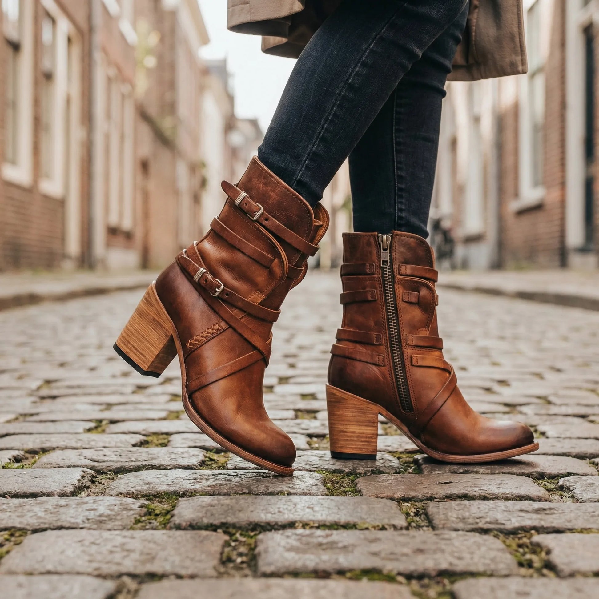 Women's Heeled Ankle Boots - Lenia