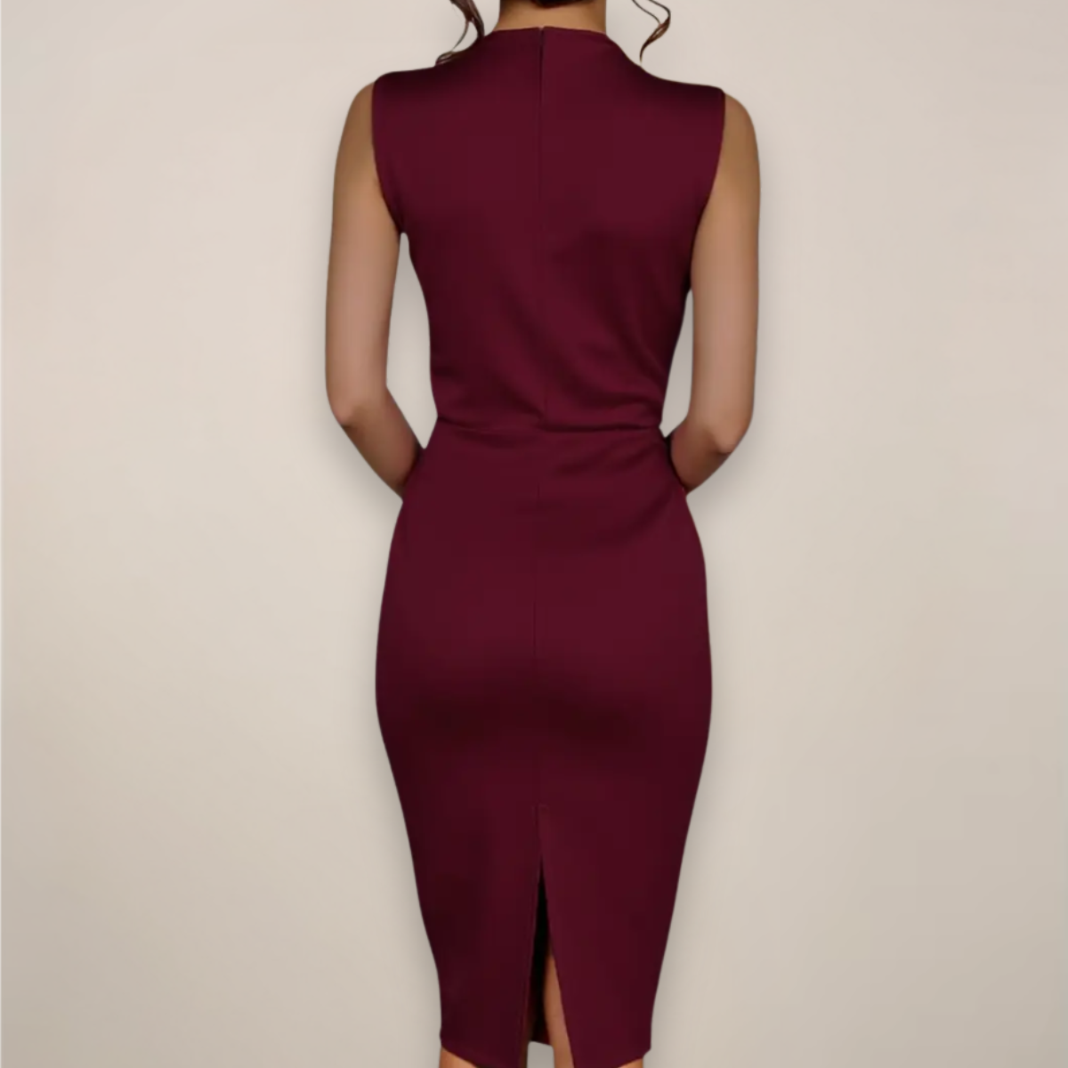 Classic Sleeveless Midi Sheath Dress for Women 2