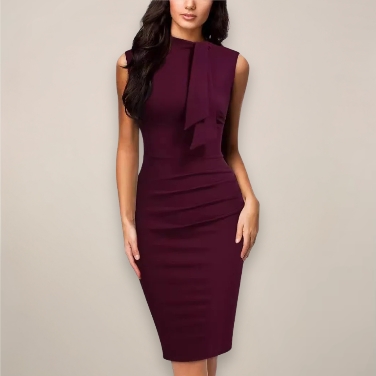Classic Sleeveless Midi Sheath Dress for Women 1