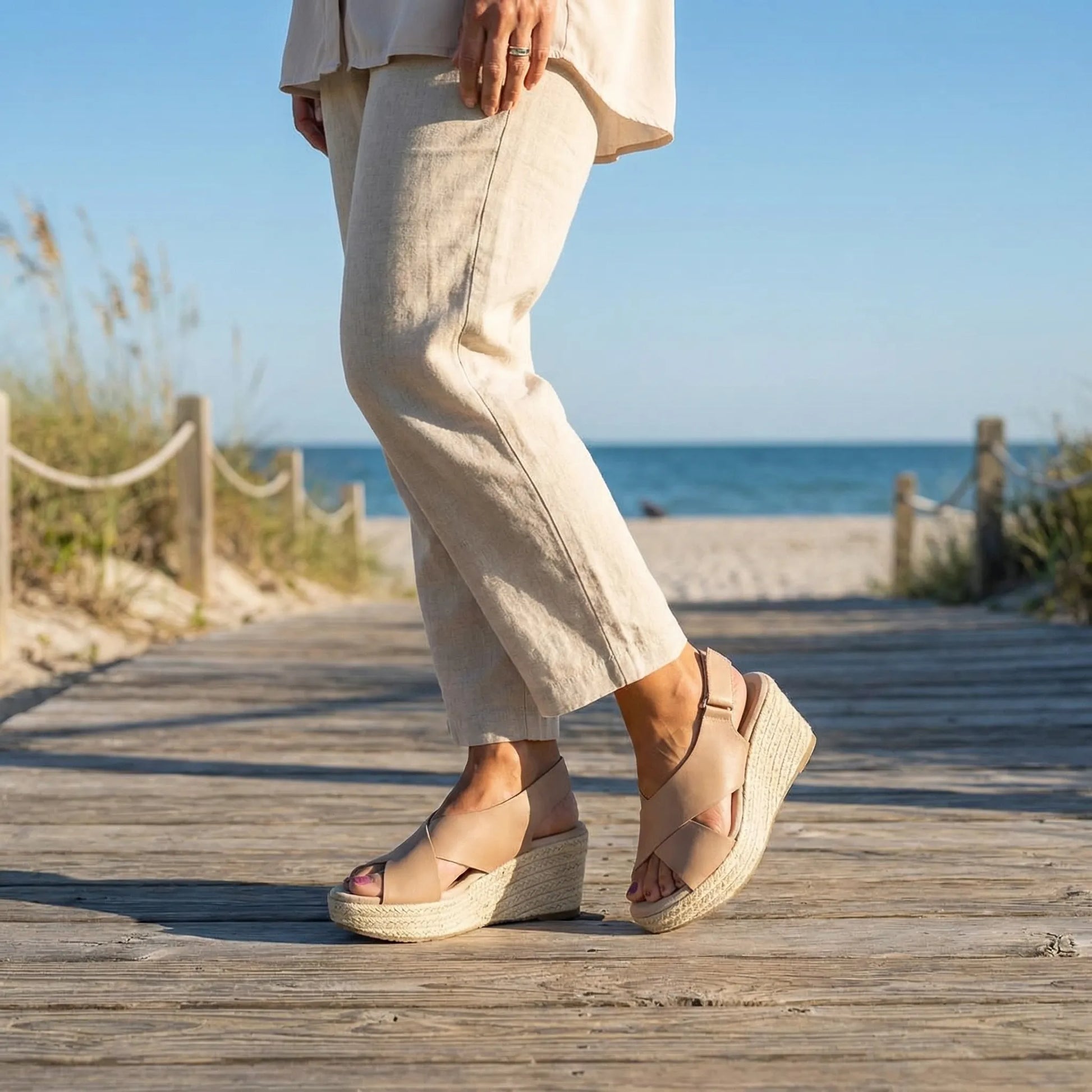 Womens Espadrille Wedges Shoes - Darleen