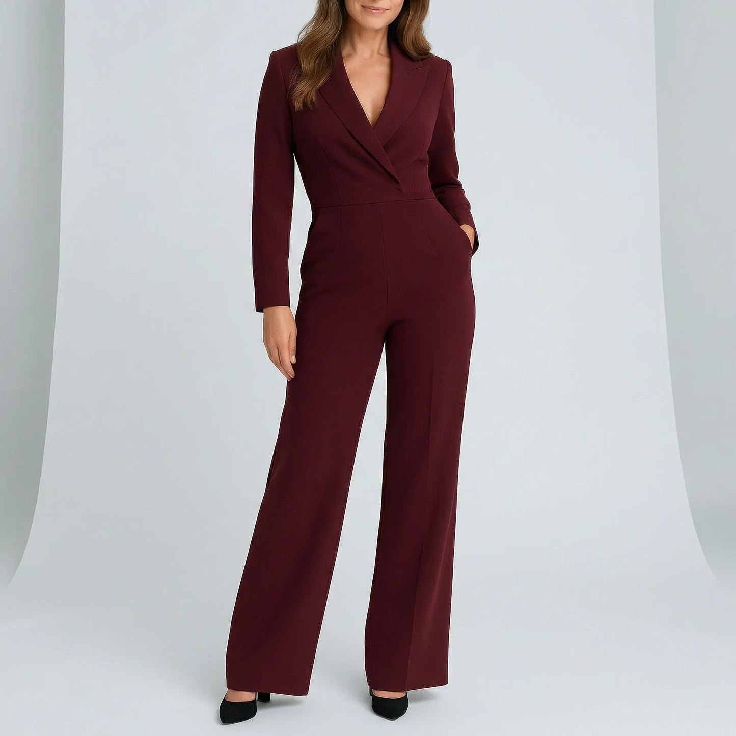 Womens Long Sleeve Jumpsuit With A Tailored Cut - Frederike