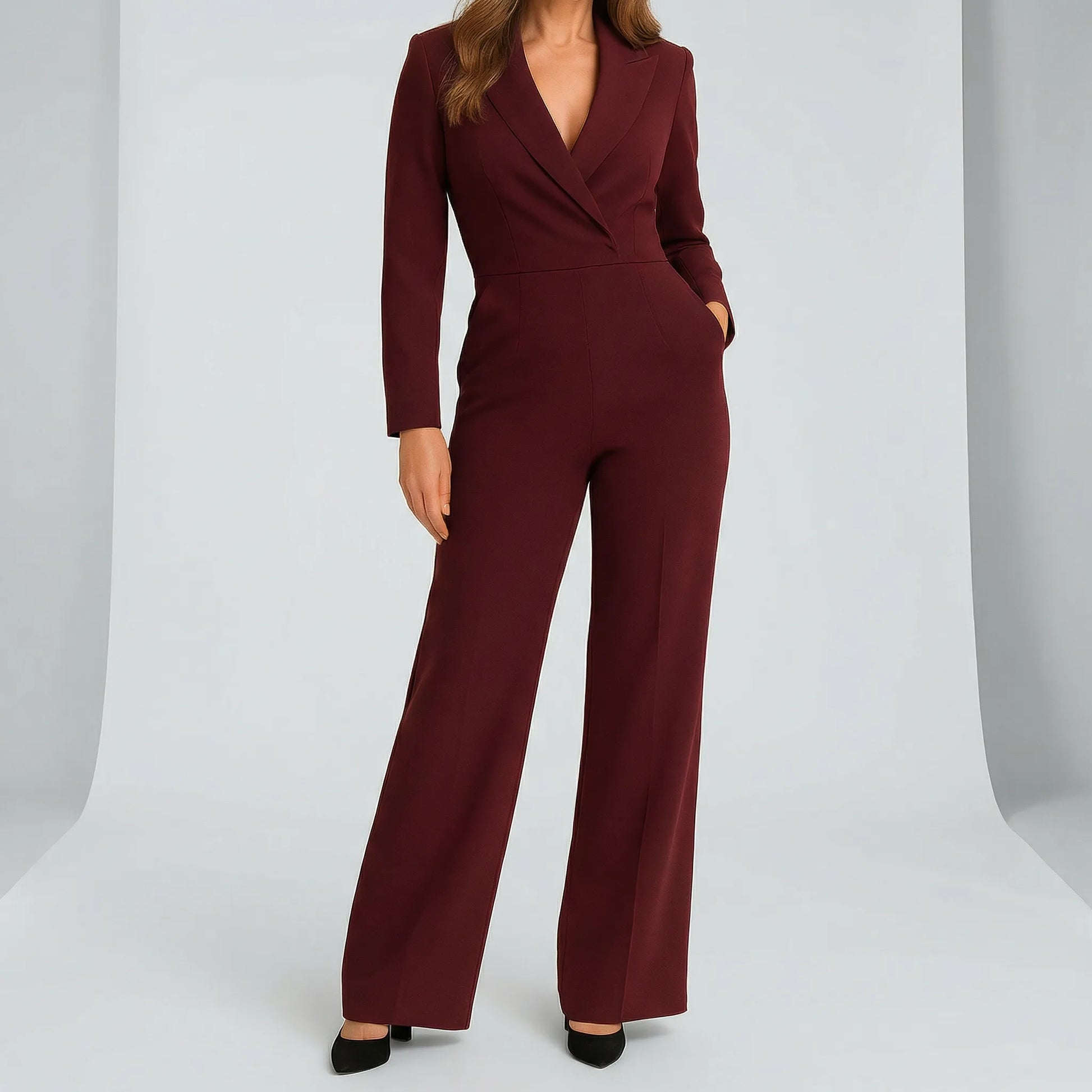 Womens Long Sleeve Jumpsuit With A Tailored Cut - Frederike