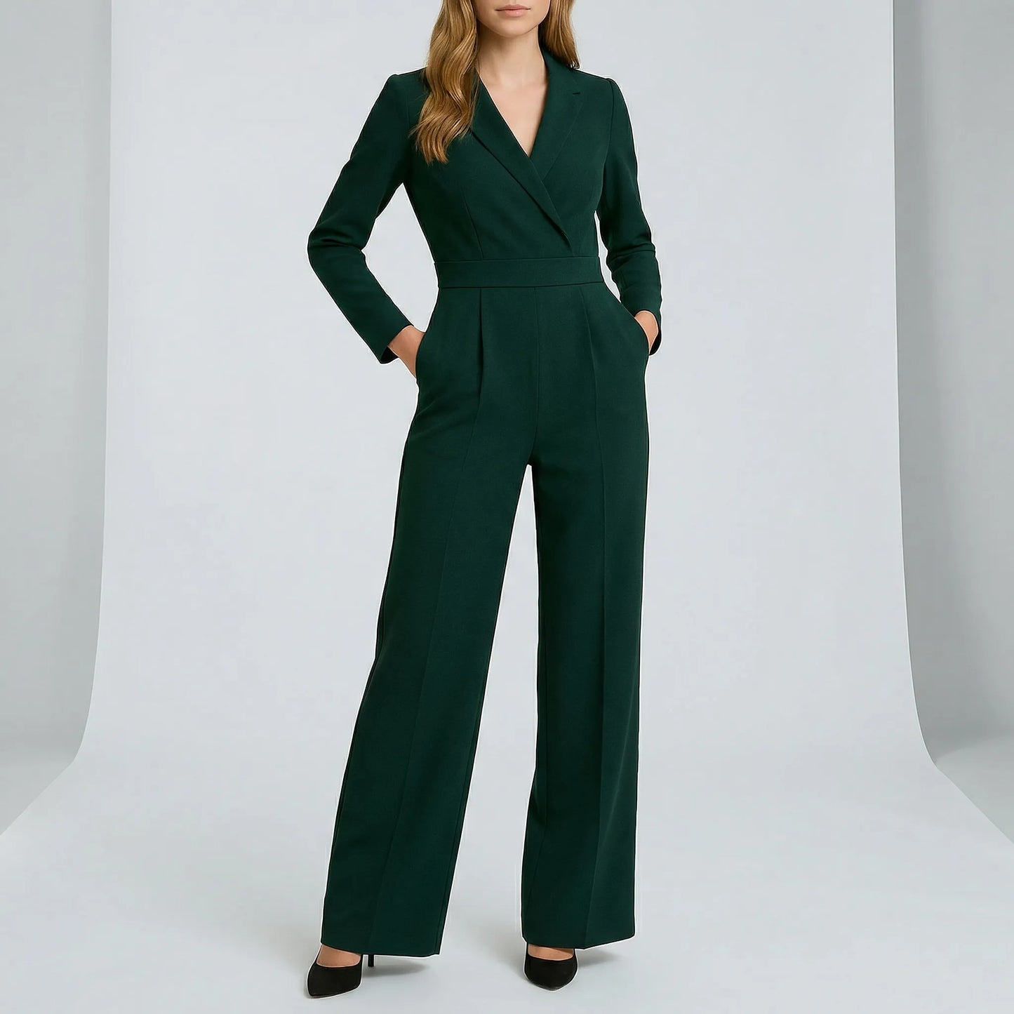 Womens Long Sleeve Jumpsuit With A Tailored Cut - Frederike