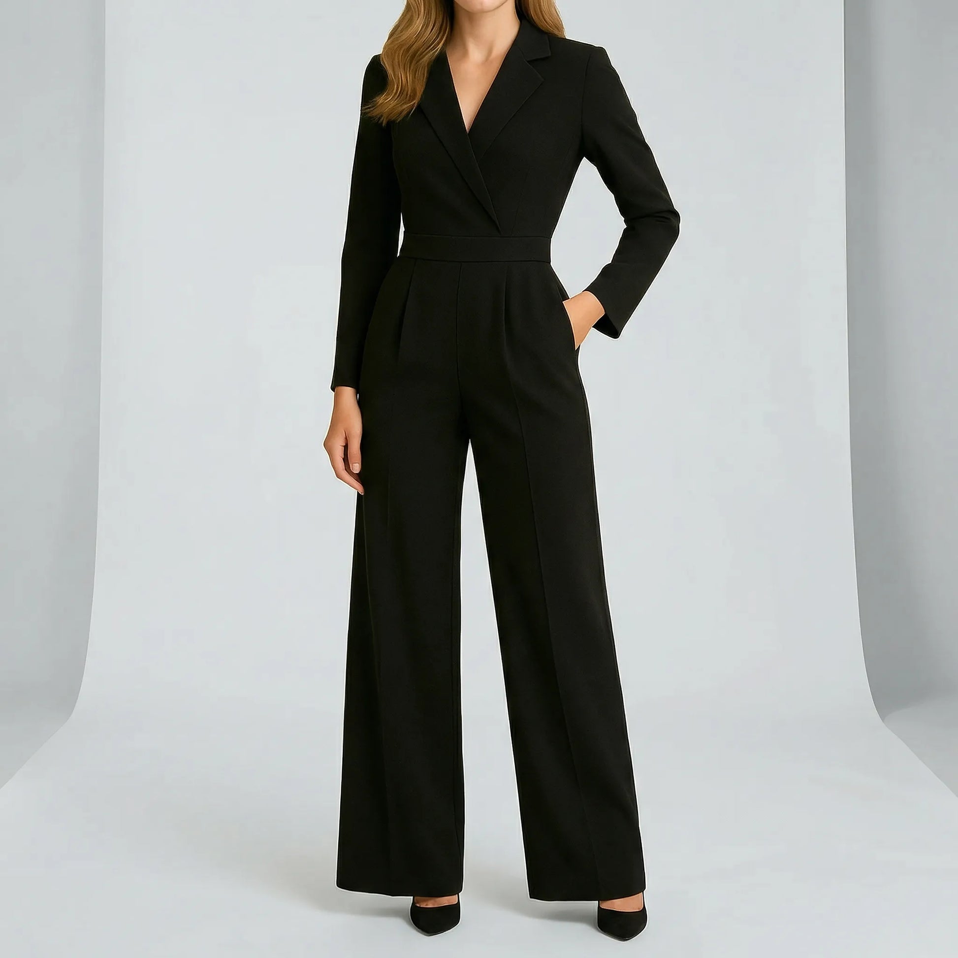 Womens Long Sleeve Jumpsuit With A Tailored Cut - Frederike
