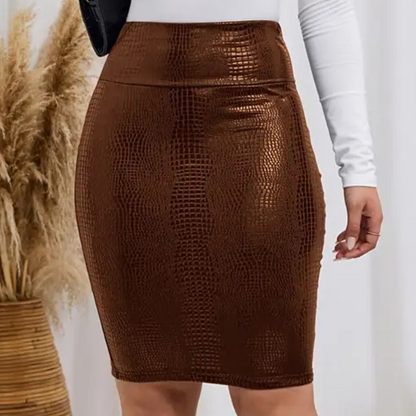 Classic skirt with crocodile print – Odette
