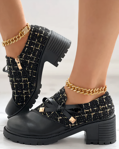 Elegant block-heeled shoes with pointed accents – Florina Autumn Magic Edition