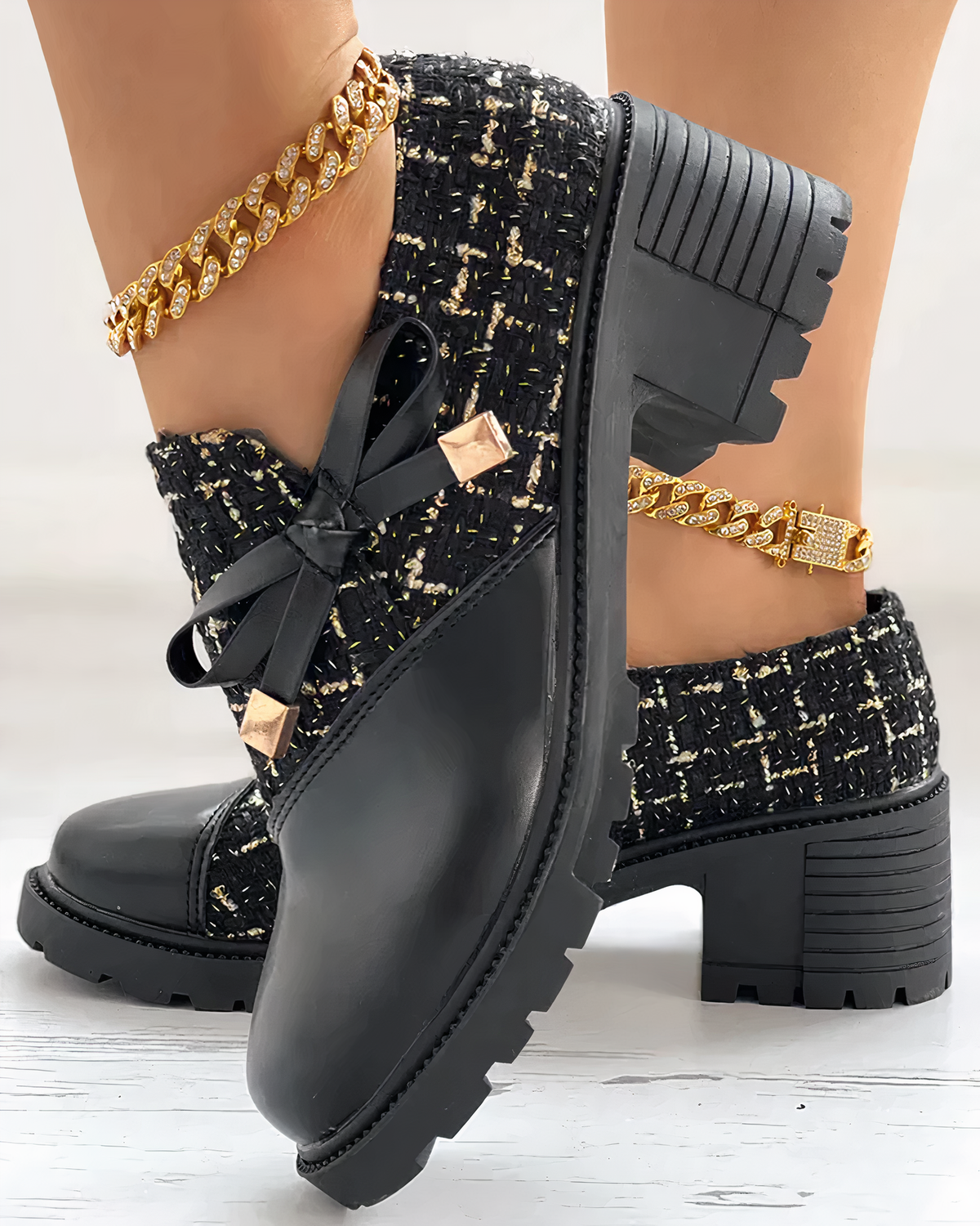 Elegant block-heeled shoes with pointed accents – Florina Autumn Magic Edition