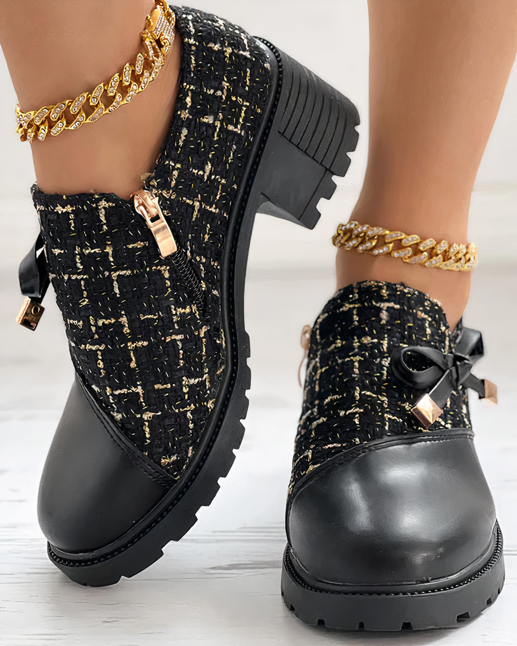 Elegant block-heeled shoes with pointed accents – Florina Autumn Magic Edition