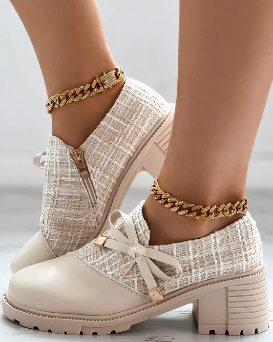Elegant block-heeled shoes with pointed accents – Florina Autumn Magic Edition