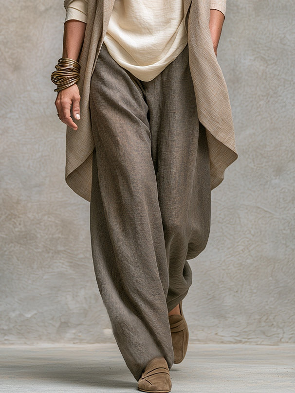 Women's 3-Piece Flowy Set with Open Cardigan and Wide-Leg Pants 5