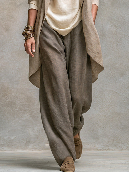 Women's 3-Piece Flowy Set with Open Cardigan and Wide-Leg Pants 5