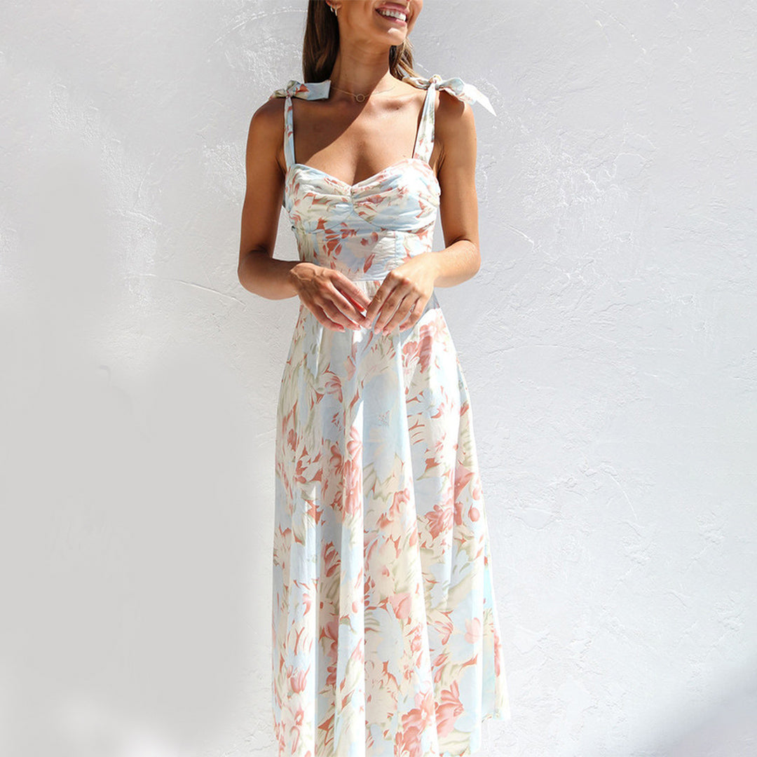 Floral midi dress made from lightweight fabric – Alina