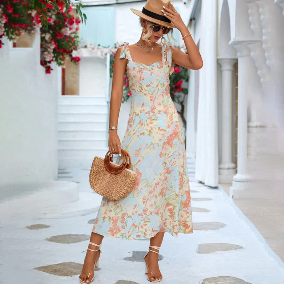 Floral midi dress made from lightweight fabric – Alina