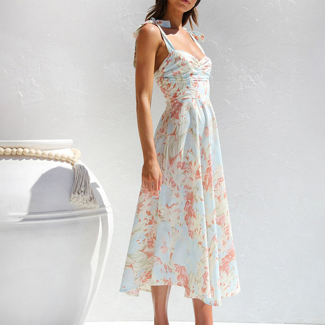 Floral midi dress made from lightweight fabric – Alina