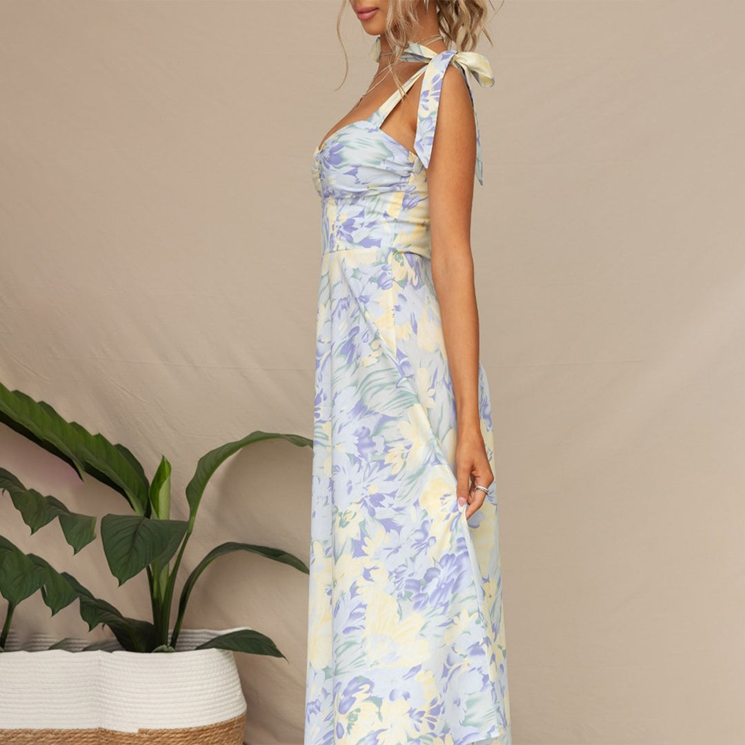 Floral midi dress made from lightweight fabric – Alina