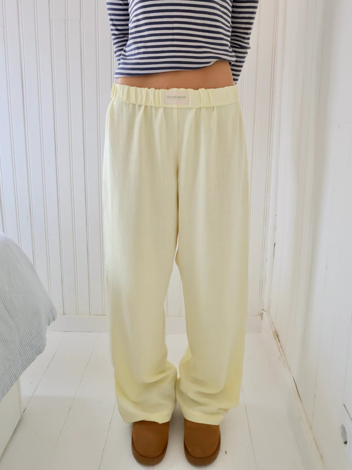 Ladies' lounge trousers with a stripe pattern – Elvira