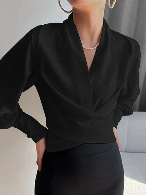 Trendy Women's V-Neck Blouse - Elena