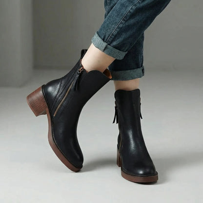 Zip-Up Ankle Boots - Lea