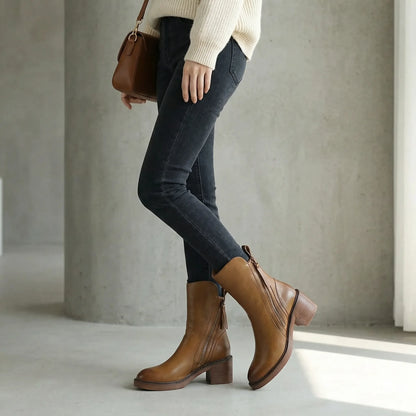 Zip-Up Ankle Boots - Lea