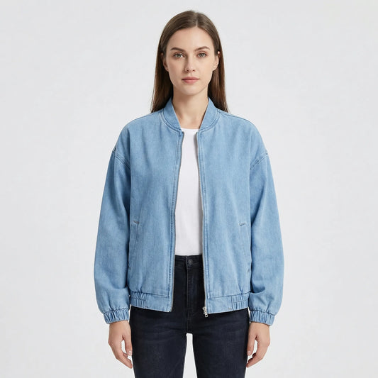 Zip-Up Bomber Style Jacket - Carmen