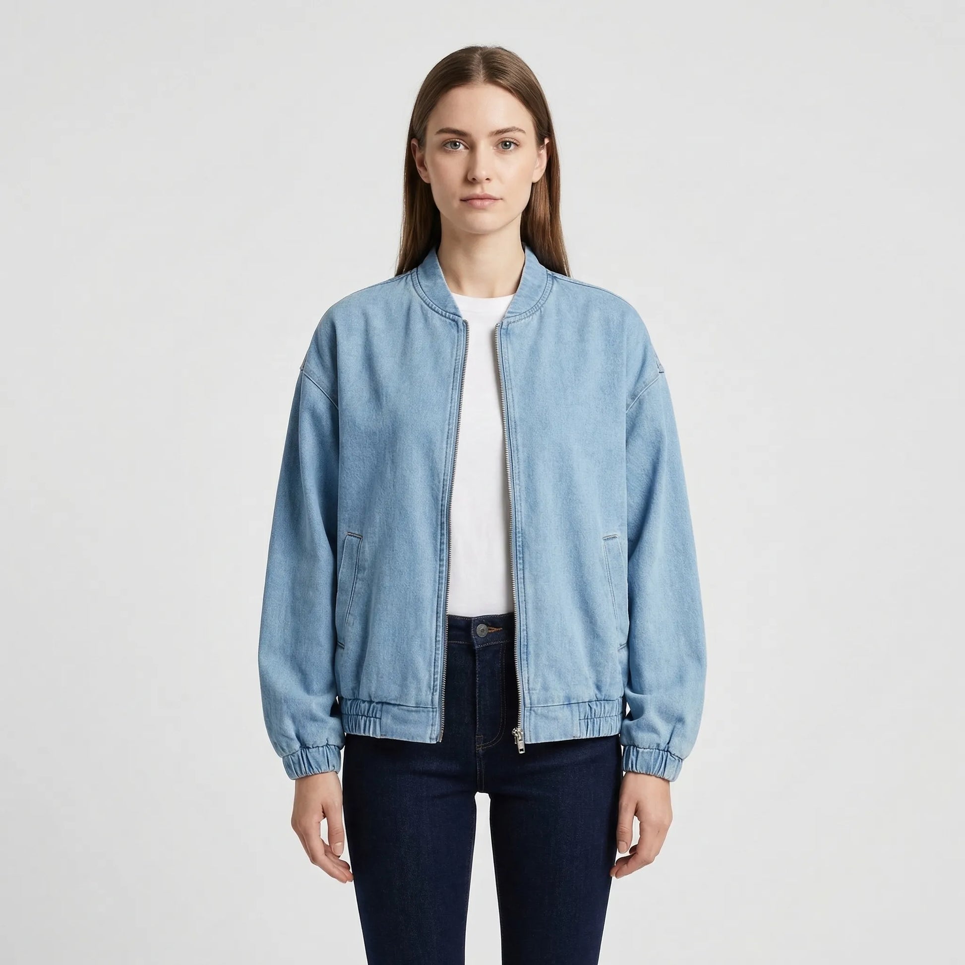 Zip-Up Bomber Style Jacket - Carmen