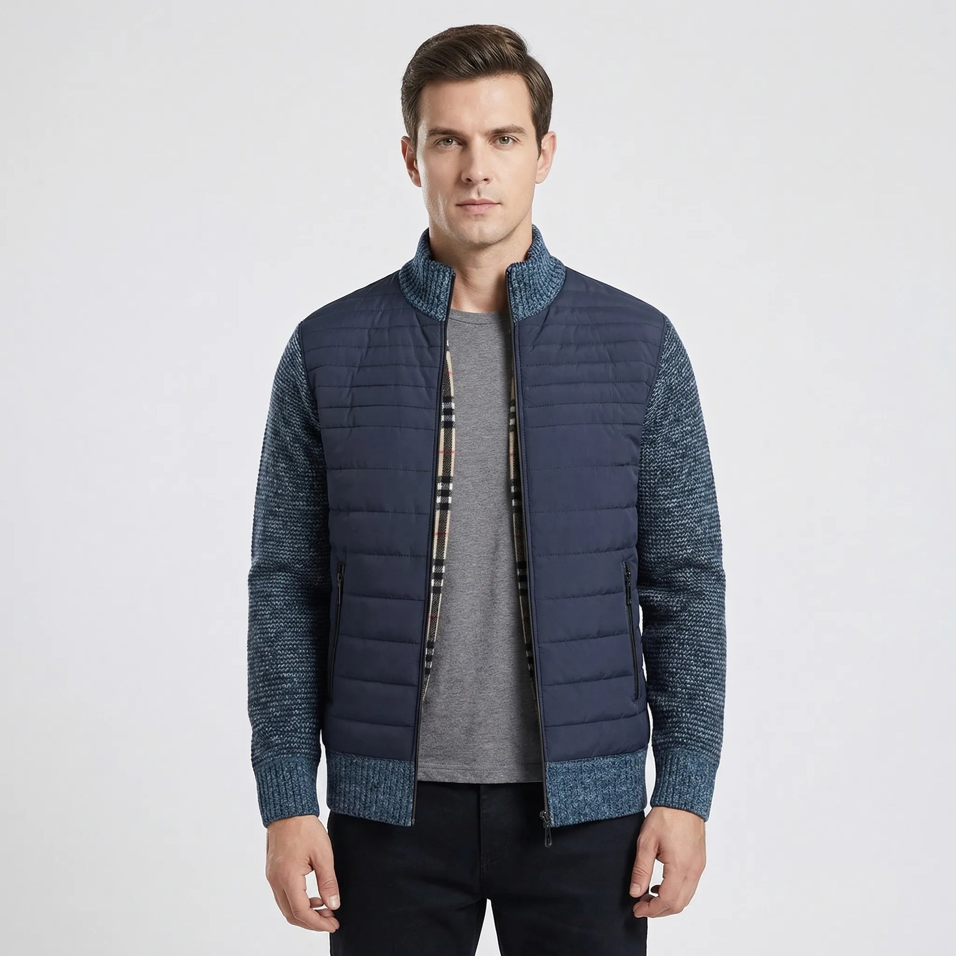 Zip-Up Stand Collar Men's Jacket - Felipe