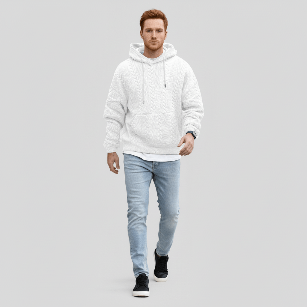 Zopfmuster-Pullover Mit Kapuze - Carlos