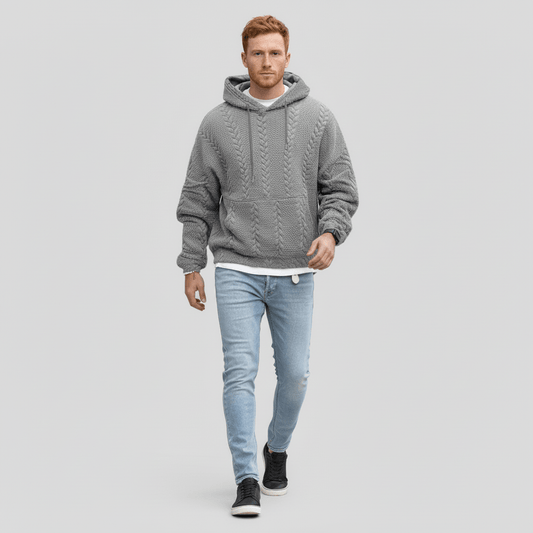 Zopfmuster-Pullover Mit Kapuze - Carlos