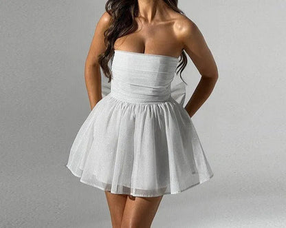 Shiny & Breathable Short Party Dress – Leona