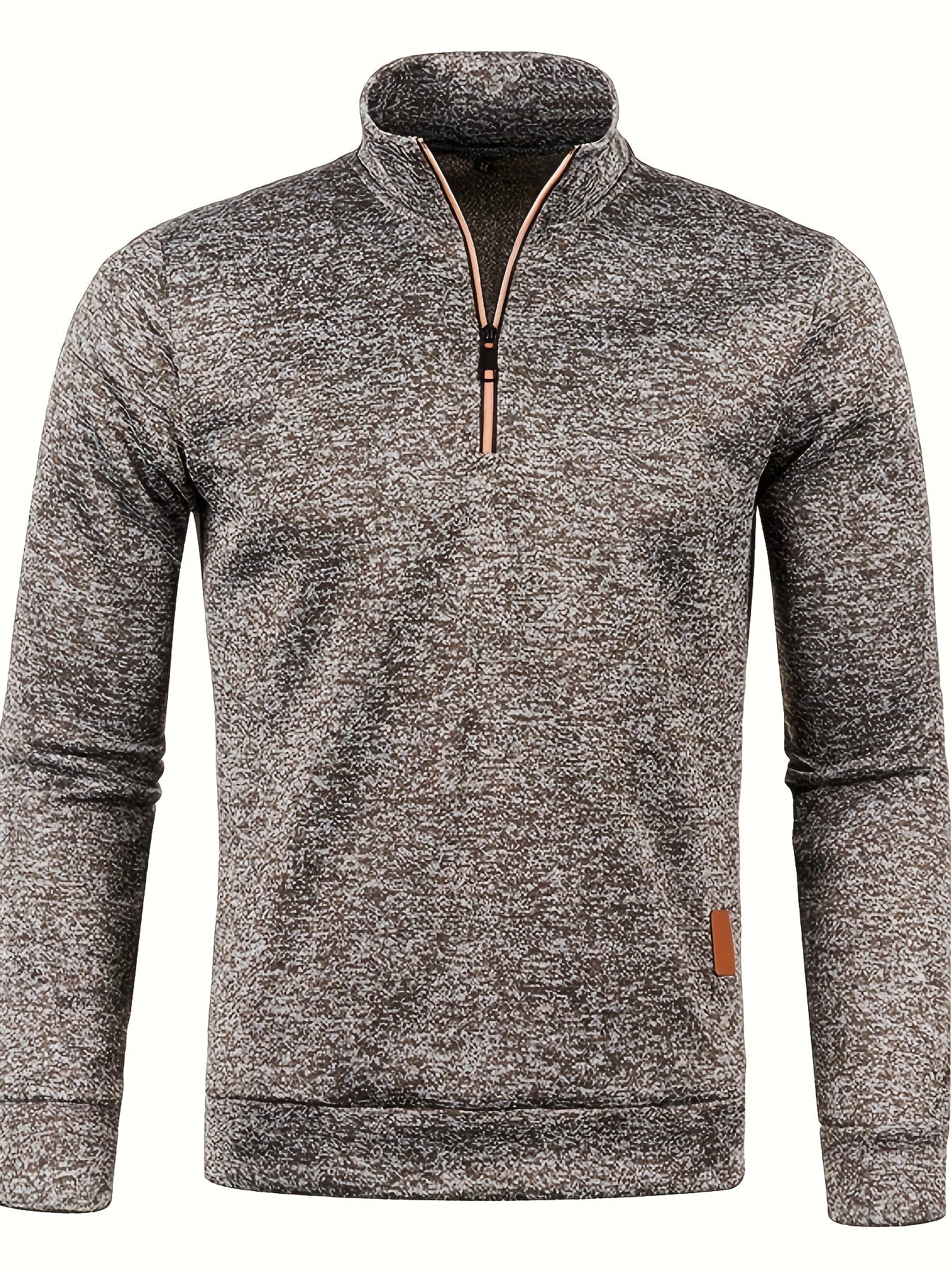 Men's pullover with neck zip for autumn & winter - Matteo